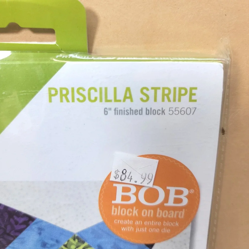AccuQuilt GO! Priscilla Stripe 6 inch Finished Block Fabric Cutting Die‎ 55607